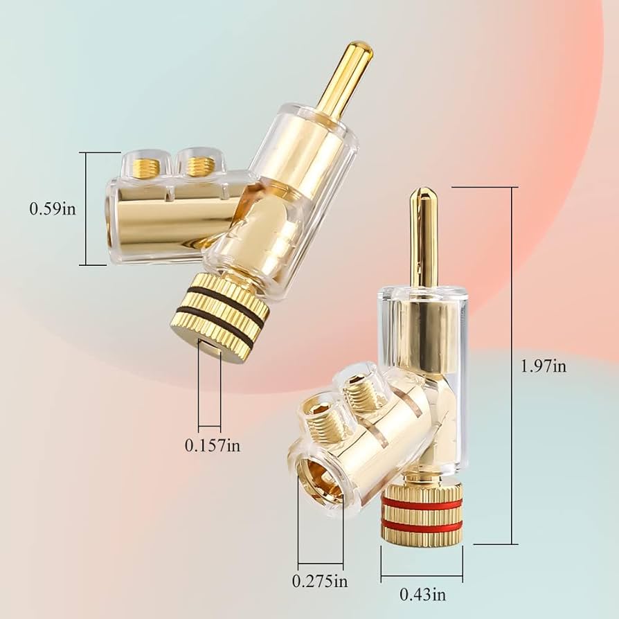 Amazon.com: Viborg 4X HiFi Gold Plated Banana Plug Connectors, 45